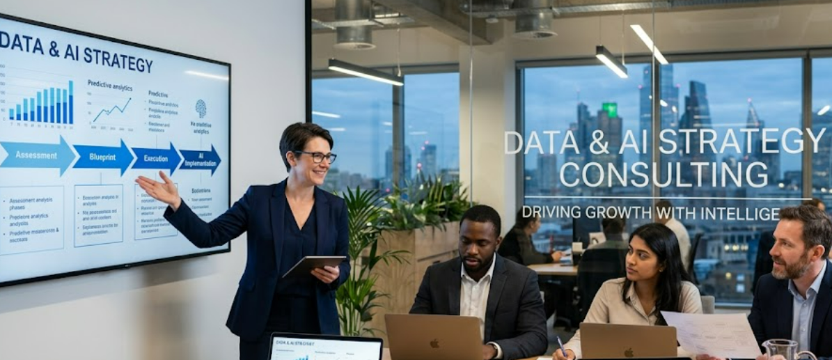 Data analytics and AI strategy consulting for business intelligence solutions